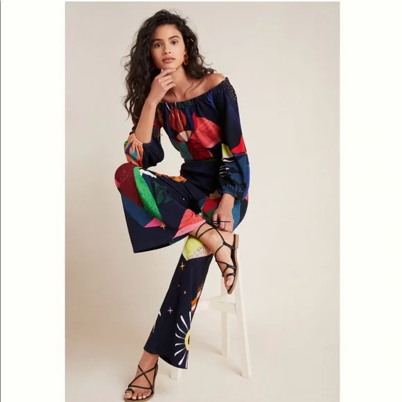 ❌ SOLD ❌ Farm Rio Frances Jumpsuit Anthropologie - Picture 2 of 9